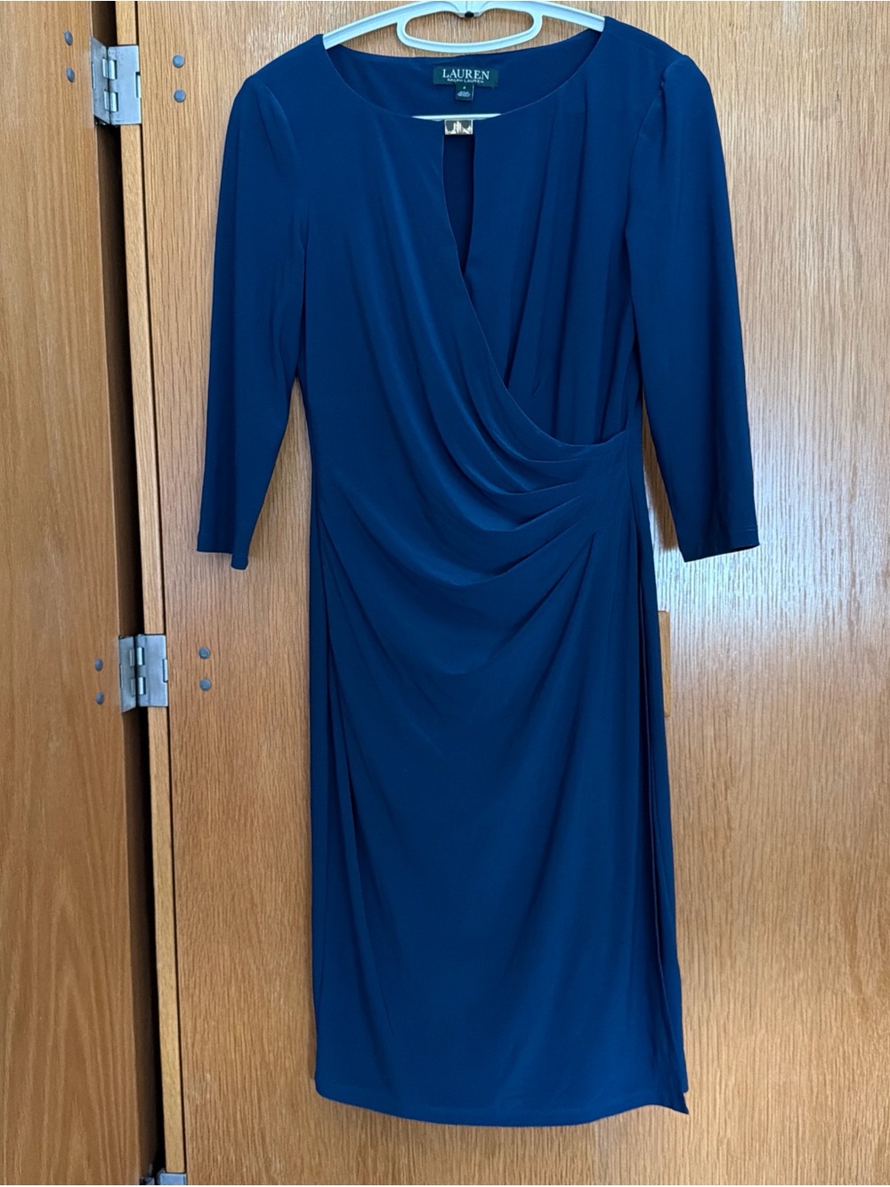 Ralph Lauren Navy Draped Wrap Dress